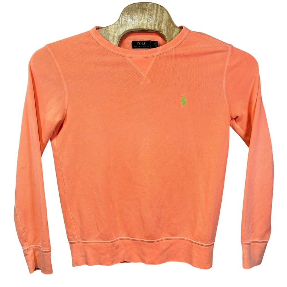 Polo Ralph Lauren Sweatshirt Mens Small Pink Fleece Crewneck Pullover Logo